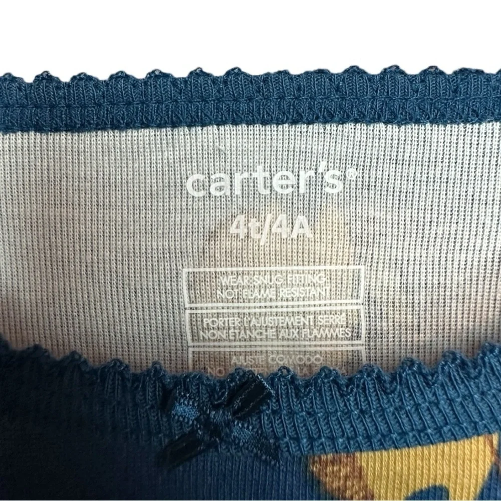 Carter's Blue Pajama Top with Floral Design NWOT